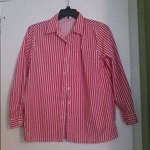 Vintage Red and white stripe button down shirt